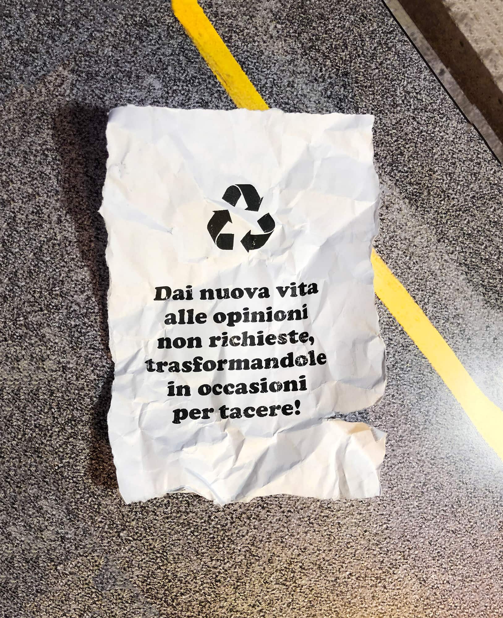 Bidoncino per opinioni non richieste