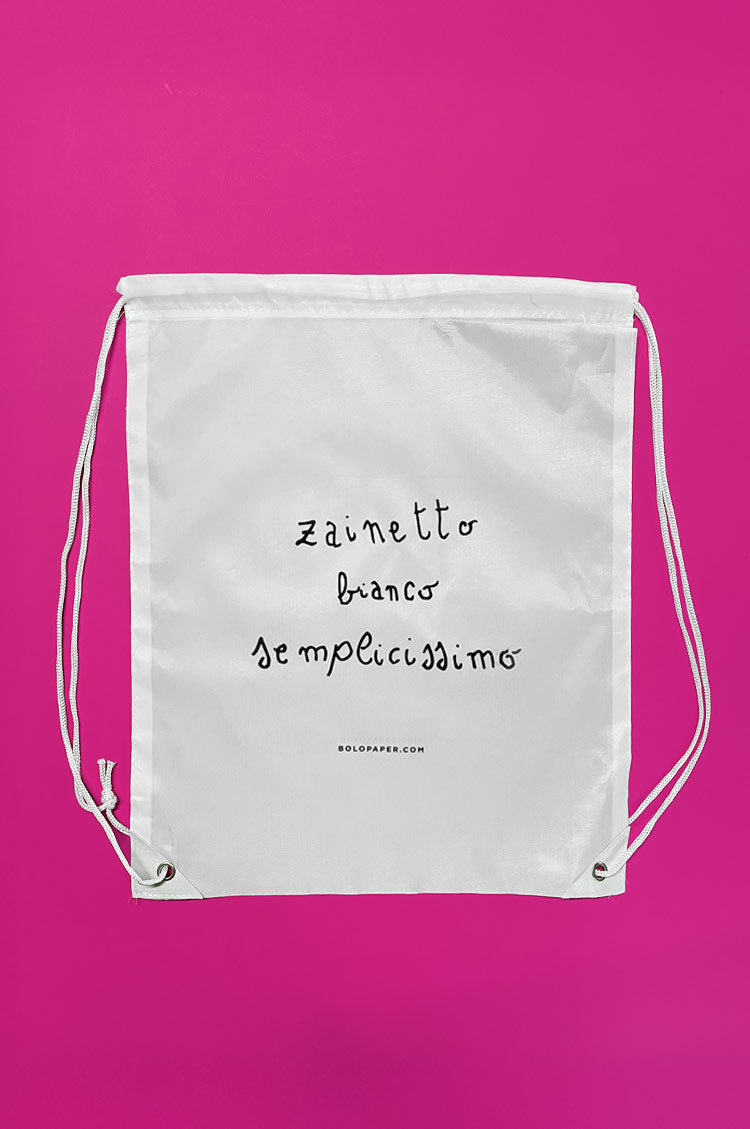 Zainetto Bianco Semplicissimo